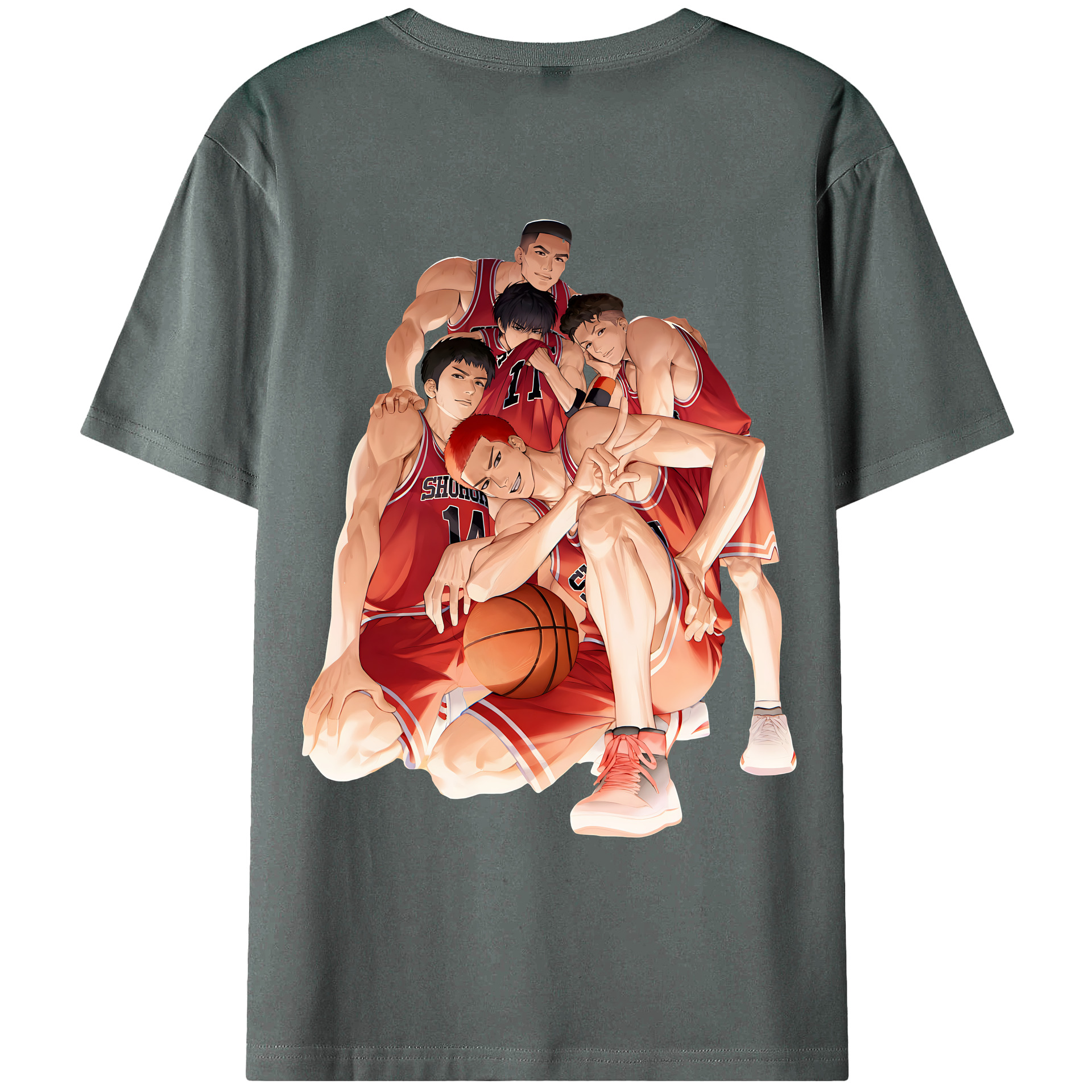 （画像用） SLAM DUNK／スラムダンク 綿100％ メンズ半袖Tシャツ（バックプリント） 通気性